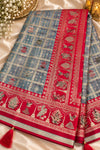Grey saree detail