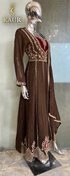 Chocolate brown Anarkali dress side view