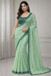 Mint Green Shimmer Saree