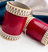 Red bridal chooda close-up