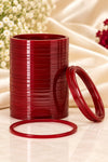 Plain Maroon Chooda Bangle Set