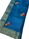 Raw silk teal Saree