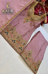 Dusty pink embellished sharara suit with dupatta