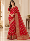 Ruby Heavy zari Saree on model