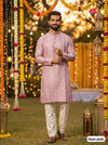 Men's Festive Silk Kurta Rose Pink