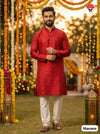 Men's Festive Silk Kurta Maroon