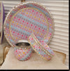Pastel Multicolour Embroidered Karwa Chauth Thali Set