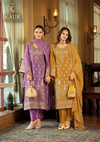 Purple and Mustard Aroma suits