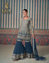Blue-grey Gotta Patti Garara Suit, size 40-44 — Kaur Ethnic Collection
