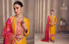 Mustard yellow and pink embroidered suit — Kaur Ethnic Collection
