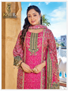 Pink straight pant kameez detail