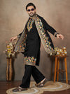 Embroidered Kurta Pajama with Stole – 3 Piece Set