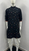 Black mirror work kurta