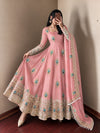 Blush Pink peacock embroidered suit