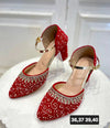 Red handwork heels