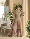 Gold A-line kameez