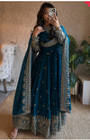 Teal blue Anarkali