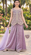 Lavender Embroidered plazo set