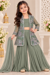Plazo crop top with jacket