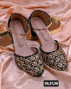 Black handwork heels