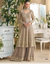 Gold A-line kameez