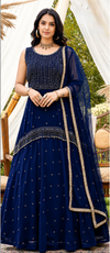 Blue mirrorlehenga kameez