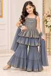 Grey peplum sharara