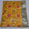 Mustard Yellow Floral Vine Embroidered Rumala Sahib with Gold Border
