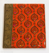 Orange Peacock Design Embroidered Rumala Sahib with Gold Border