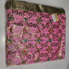 Pink Floral Grid Sequin Rumala Sahib with Gold Border