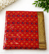Red Diamond Floral Embroidered Rumala Sahib with Gold Border