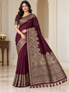 Tussar Silk Saree — Wine model photo