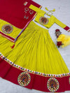 Yellow and Red Peacock Chaniya Choli Garba Dress - Product View